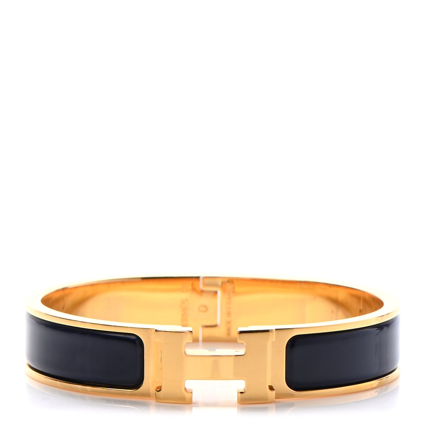 Narrow Enamel Clic Clac H Bracelet GM Bleu Biarritz