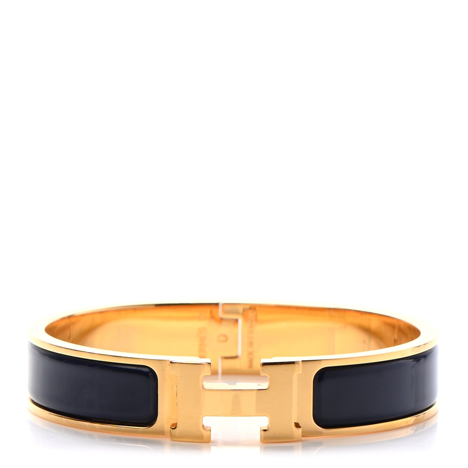 Hermes Narrow Enamel Clic Clac H Bracelet GM Bleu Biarritz 1 of 6