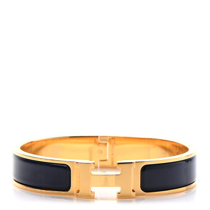 Hermes Narrow Enamel Clic Clac H Bracelet GM Bleu Biarritz 1 of 6