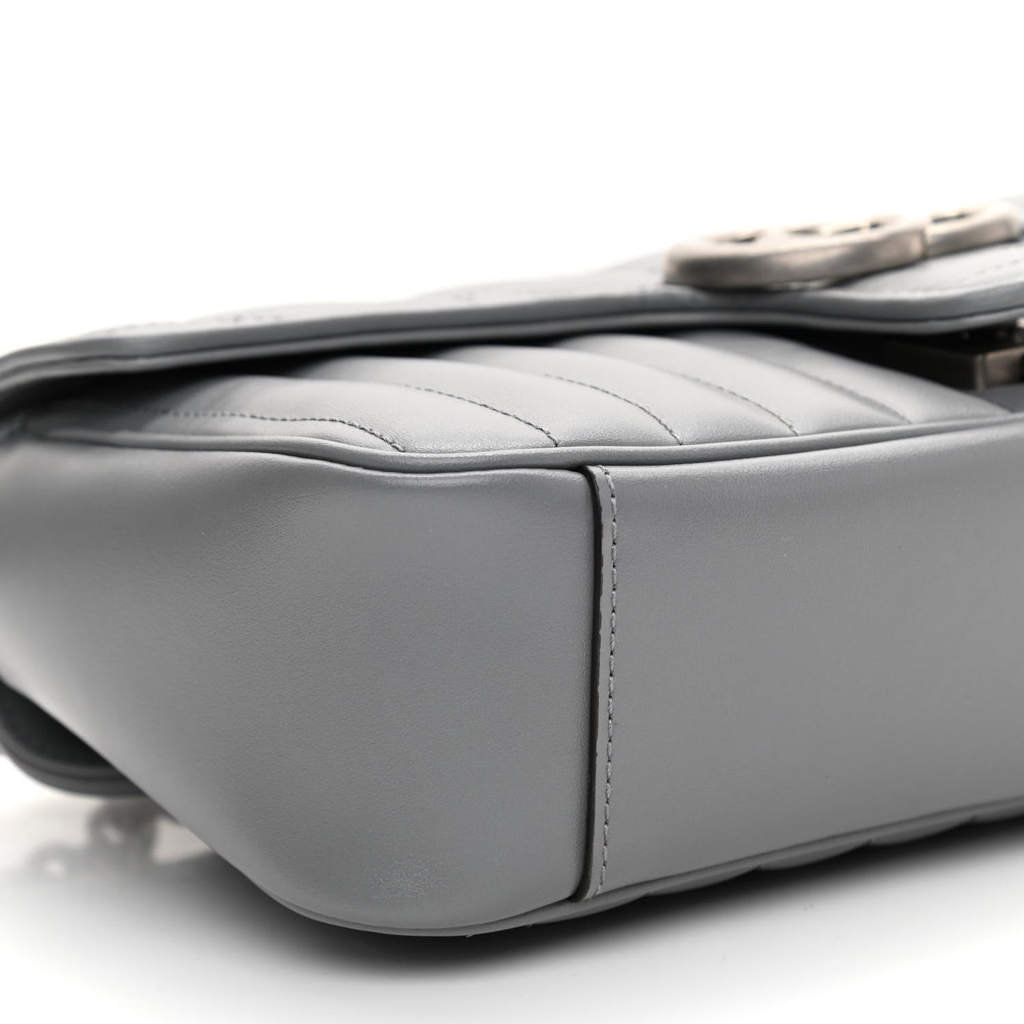Calfskin Matelasse Aria Small GG Marmont Shoulder Bag Deep Grey
