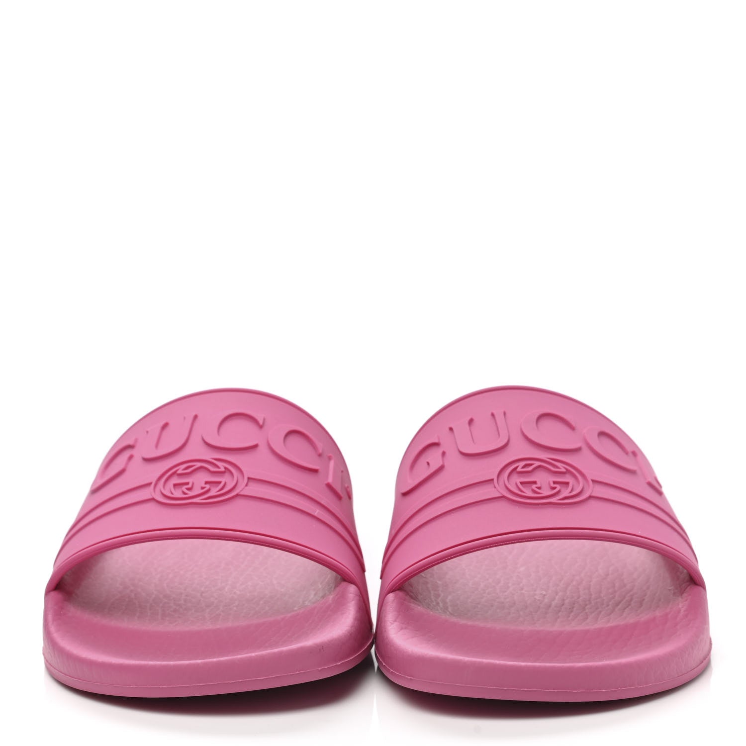 Gucci Rubber Womens Logo Slide Sandals 38 Fuchsia 2 of 10