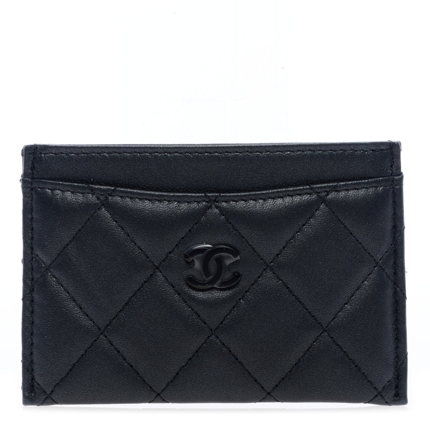 Lambskin Quilted Card Holder So Black