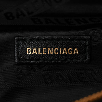 Balenciaga Shiny Goatskin Allover Logo Embossed XS Souvenir Belt Bag Black 6 of 10