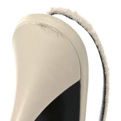Saint Laurent Tweed Patent Cap Toe Vesper Slingback Pumps 37.5 White 11 of 11