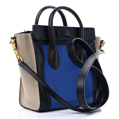 Celine Smooth Calfskin Bullhide Nano Tri-Color Luggage Indigo 3 of 24