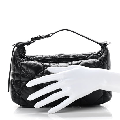 Christian Dior Calfskin Macrocannage Medium Diortravel Nomad Pouch Black 2 of 8