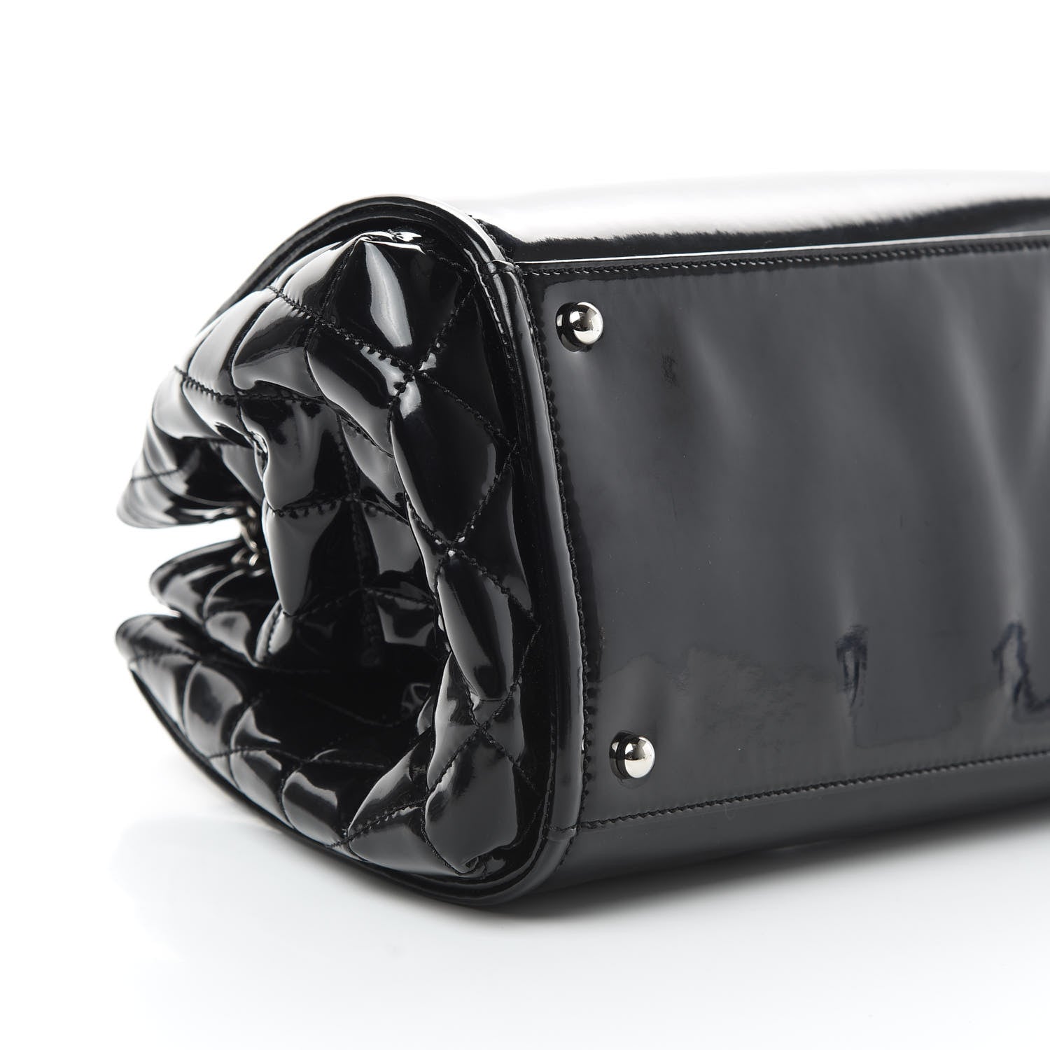 Chanel Vinyl Lipstick Ligne Accordion Tote Black 9 of 11