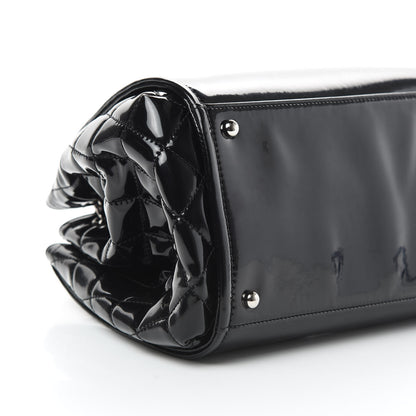 Chanel Vinyl Lipstick Ligne Accordion Tote Black 9 of 11