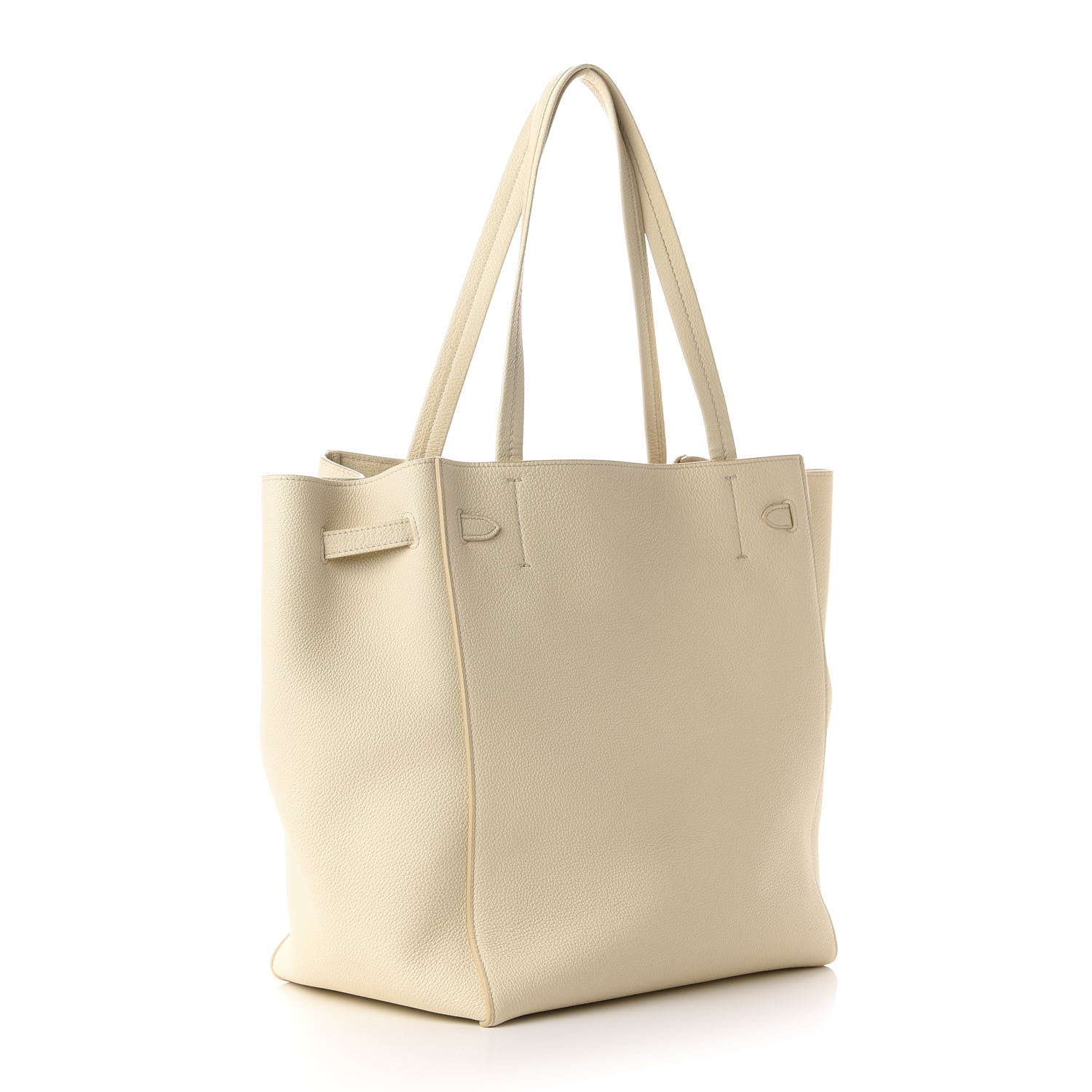 Celine Soft Grained Calfskin Small Belt Cabas Phantom Chalk 3 of 9