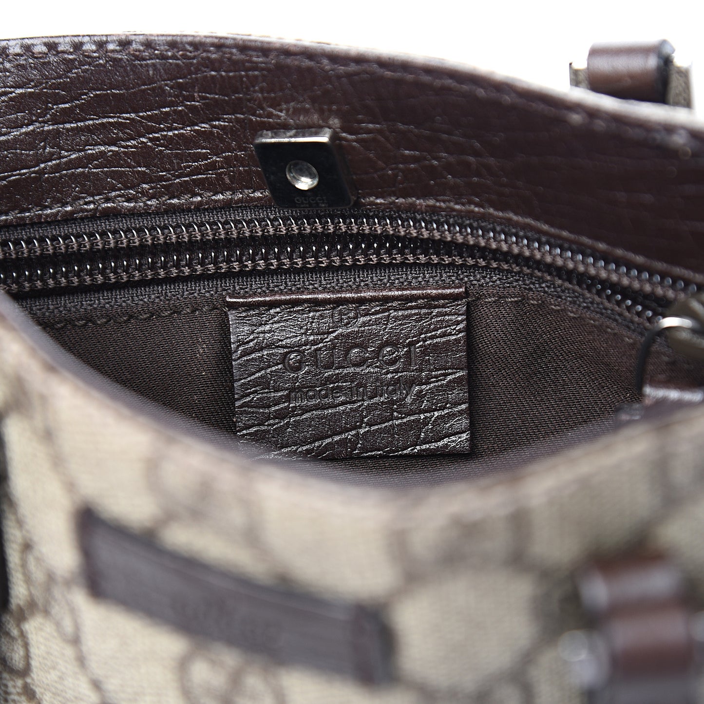 GG Supreme Monogram Mini Vertical Tote Dark Brown