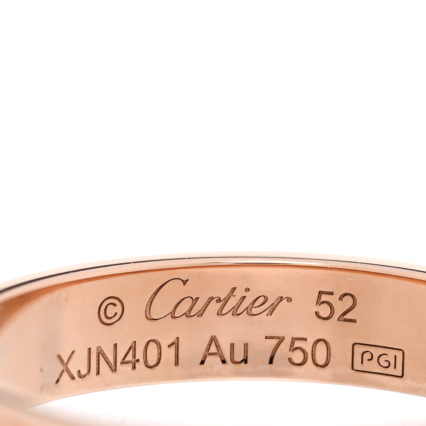 18K Pink Gold 3.5mm LOVE Wedding Band Ring 52 6
