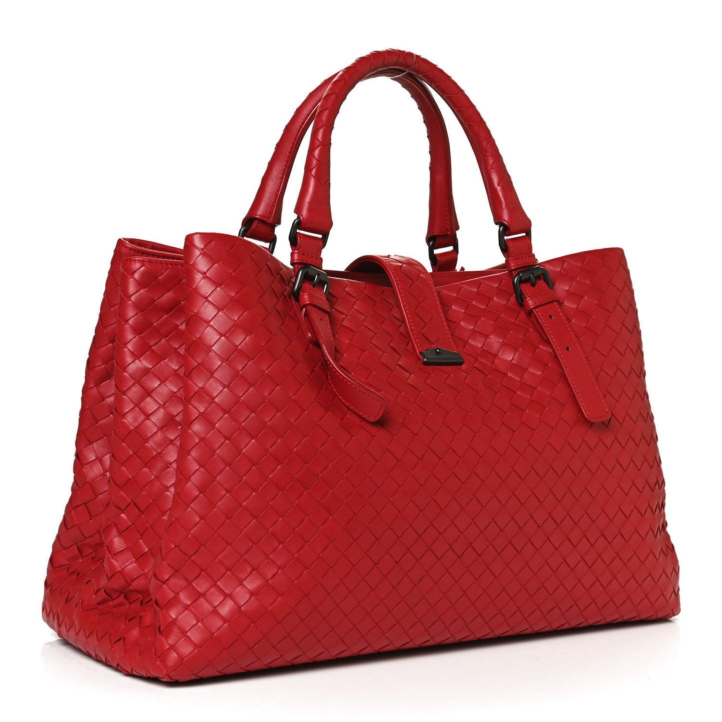 Nappa Intrecciato Medium Roma Tote Red