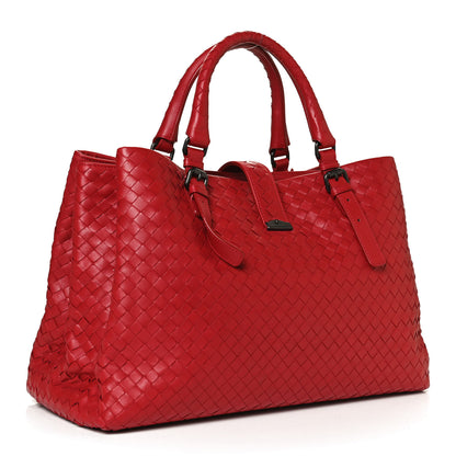 Bottega Veneta Nappa Intrecciato Medium Roma Tote Red 2 of 13