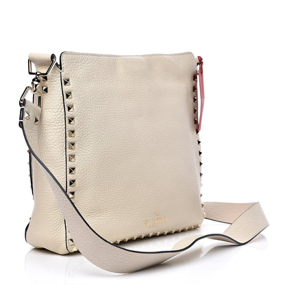 Valentino Garavani Pebbled Calfskin Small Rockstud Flip-Lock Messenger Bag Light Ivory 2 of 8