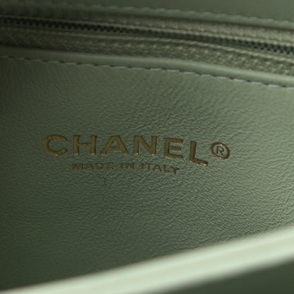 Chanel Lambskin Chevron Quilted Small Trendy CC Dual Handle Flap Bag Light Green 6 of 11