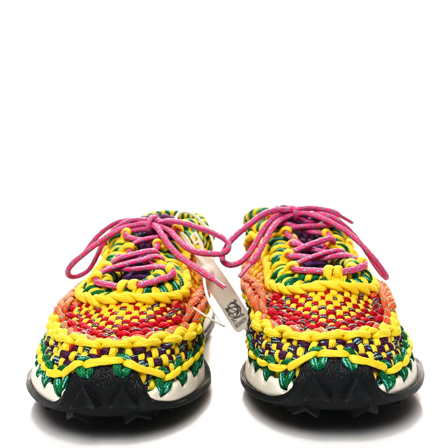 Valentino Garavani Fabric Crochet Mens Low Top Sneakers 44 Bright Lemon Rogue Pur Rose Violet Titian White Black 2 of 8