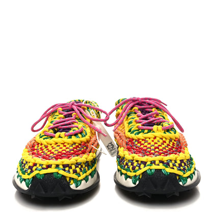Valentino Garavani Fabric Crochet Mens Low Top Sneakers 44 Bright Lemon Rogue Pur Rose Violet Titian White Black 2 of 8