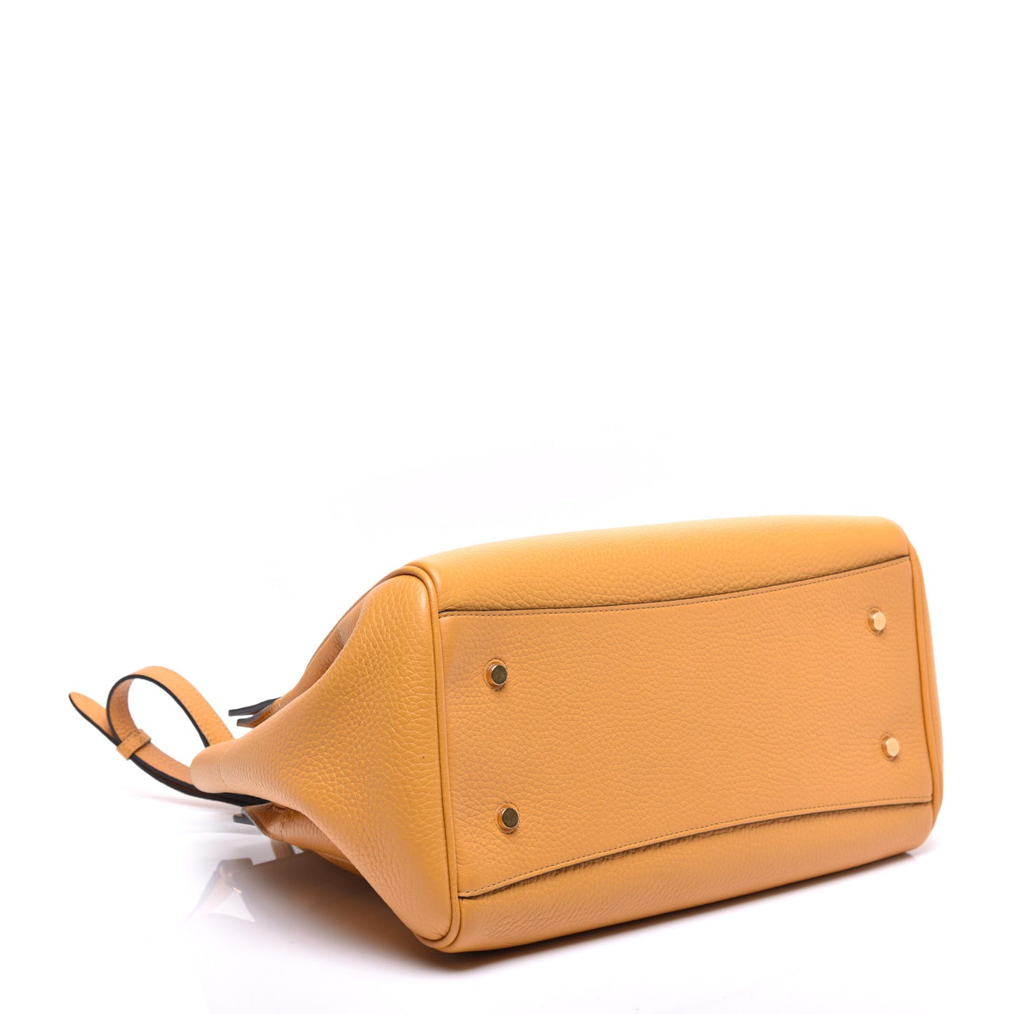 Classic Grain Calfskin Belted Bayswater Tote Amber
