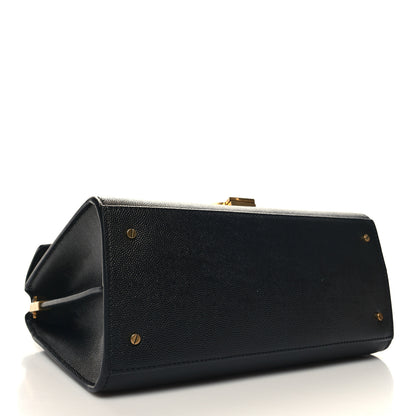 Saint Laurent Grain de Poudre Medium Classic Monogram Cassandra Top Handle Black 4 of 11