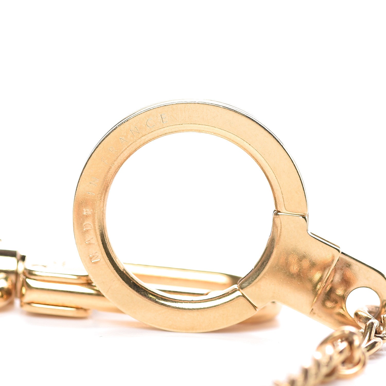 Louis Vuitton Metal Pochette Extender Key Ring Chain Gold 3 of 3