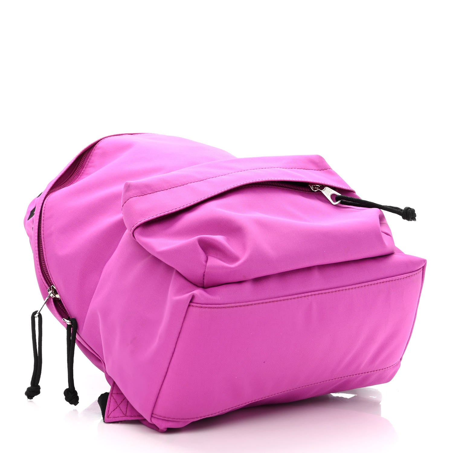 Balenciaga Sport Nylon Logo Embroidered S Wheel Backpack Fuchsia Black 4 of 9