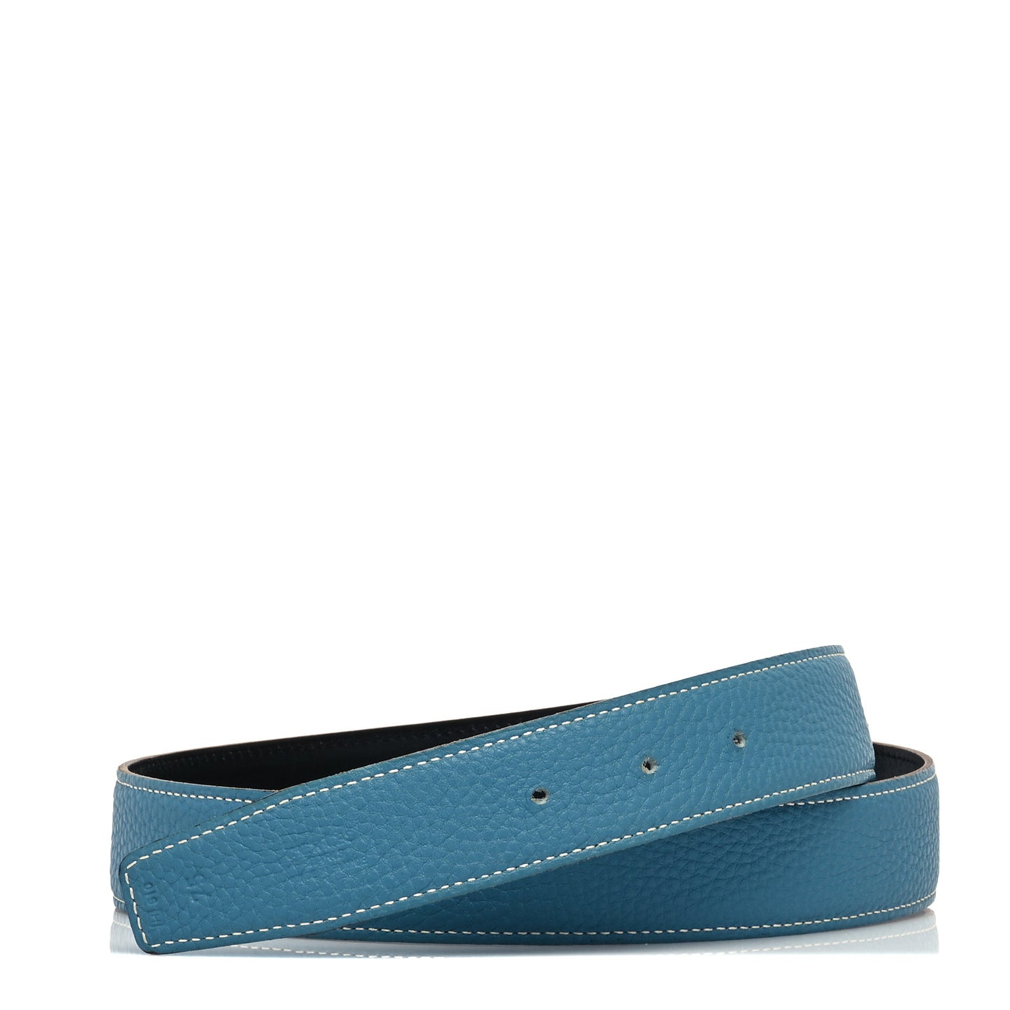 Togo Box 32mm Guilloche H Belt 75 Blue Jean Black