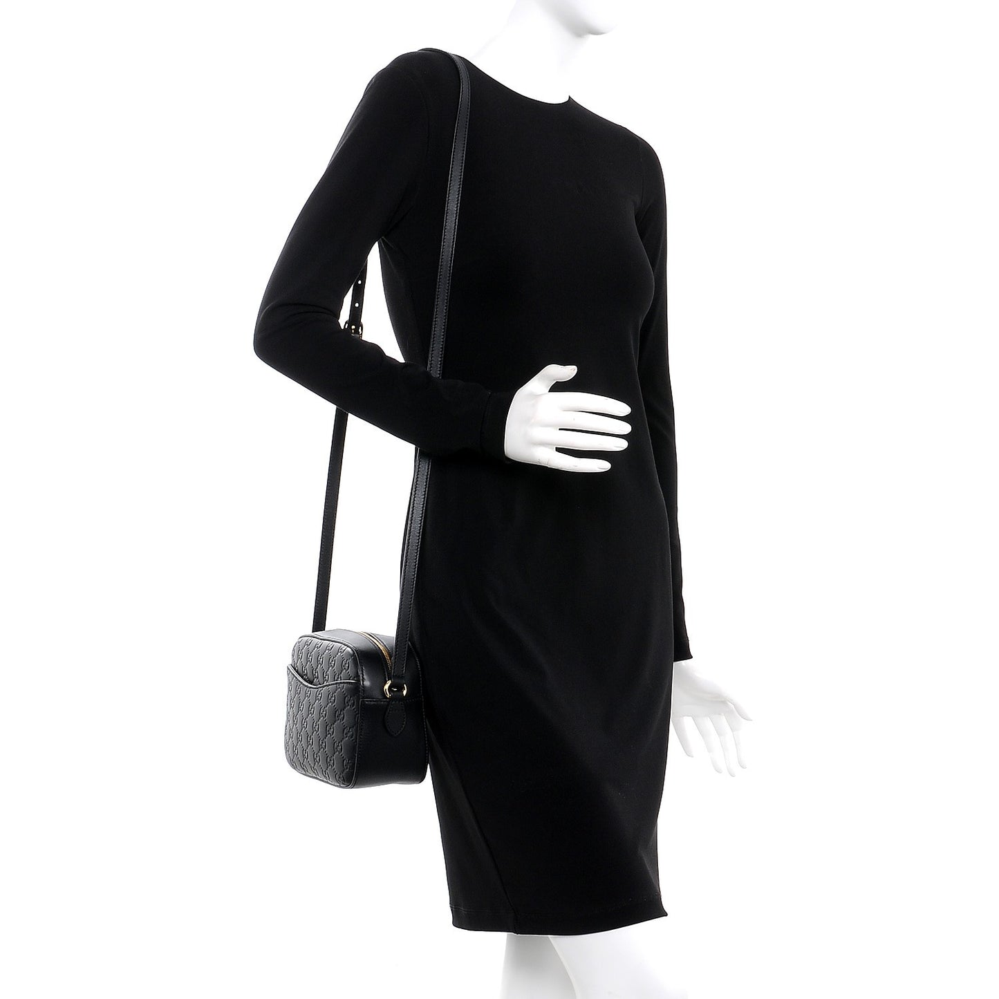 Guccissima Signature Small Camera Bag Black