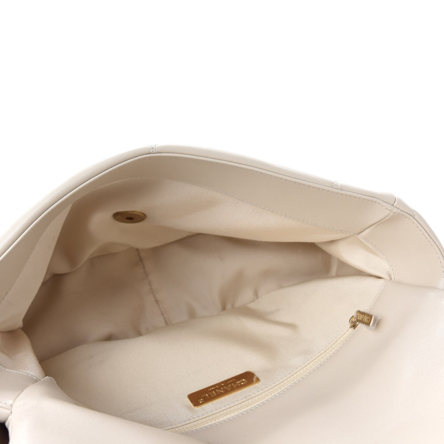 Chanel Lambskin Quilted Large Chanel 19 Flap Light Beige 5 of 11