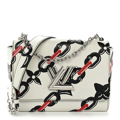 Louis Vuitton Epi Chain Flower Twist Shoulder Bag MM White 1 of 19