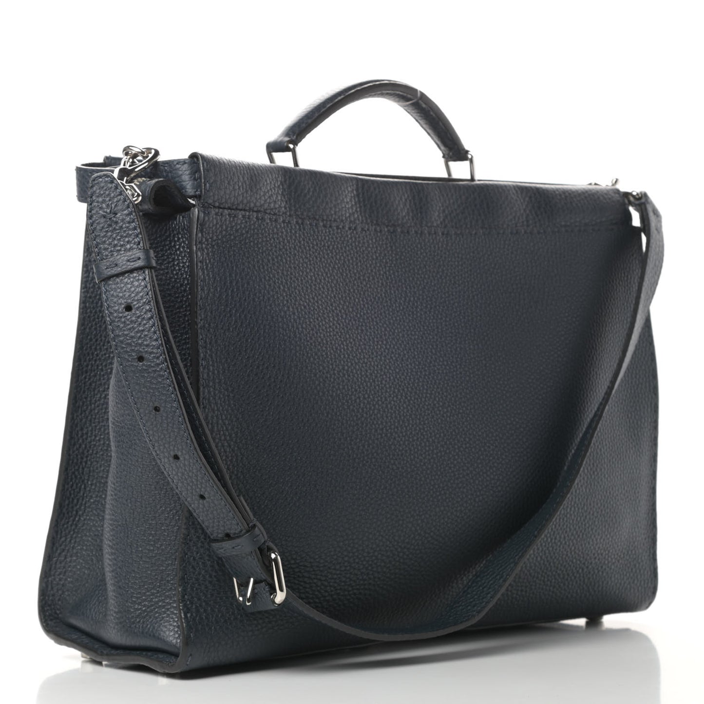 Cuoio Romano Selleria Bi-Color Large Mens Peekaboo Iconic Essential Satchel Lavagna Black