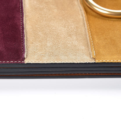 Chloe Suede Striped Patchwork Medium Faye Shoulder Bag Caramel 10 of 11