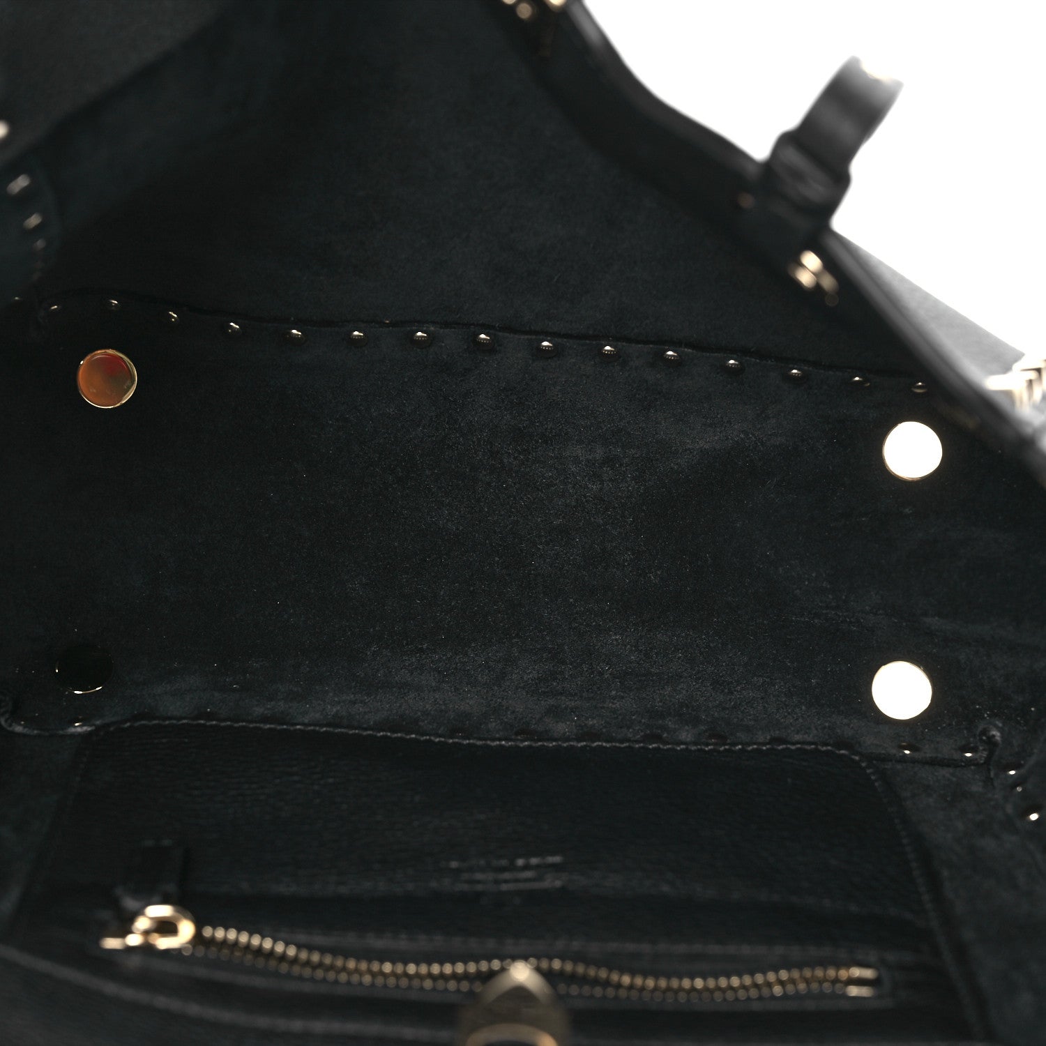 Valentino Garavani Grained Calfskin Small Rockstud Tote Black 5 of 9
