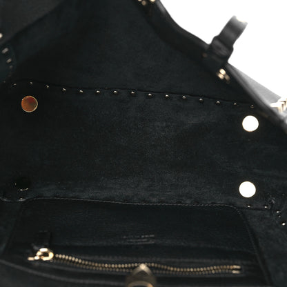 Valentino Garavani Grained Calfskin Small Rockstud Tote Black 5 of 9