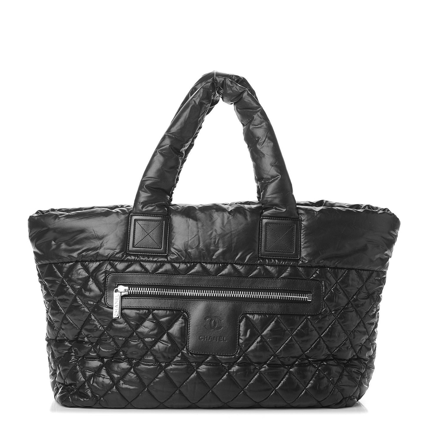 Nylon Quilted Large Coco Cocoon Tote Black
