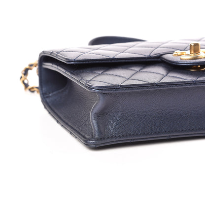 Chanel Iridescent Lambskin Quilted Small Chic Pearls Flap Blue 8 of 10