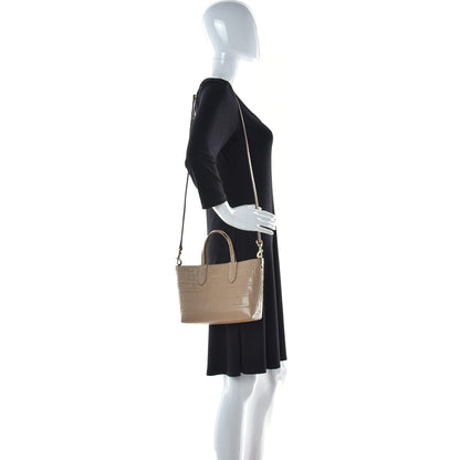 Alexander McQueen Calfskin Crocodile Embossed Mini Shopper Camel 2 of 11