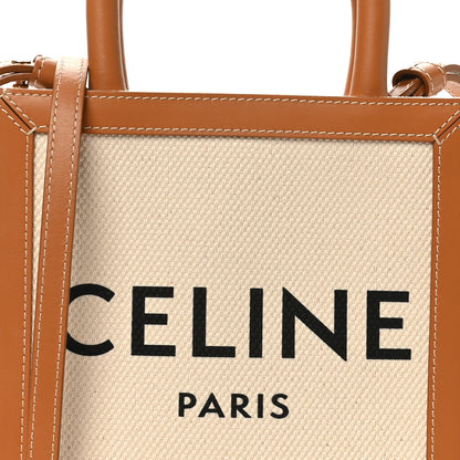 Celine Canvas Calfskin Mini Vertical Cabas Natural Tan 7 of 9
