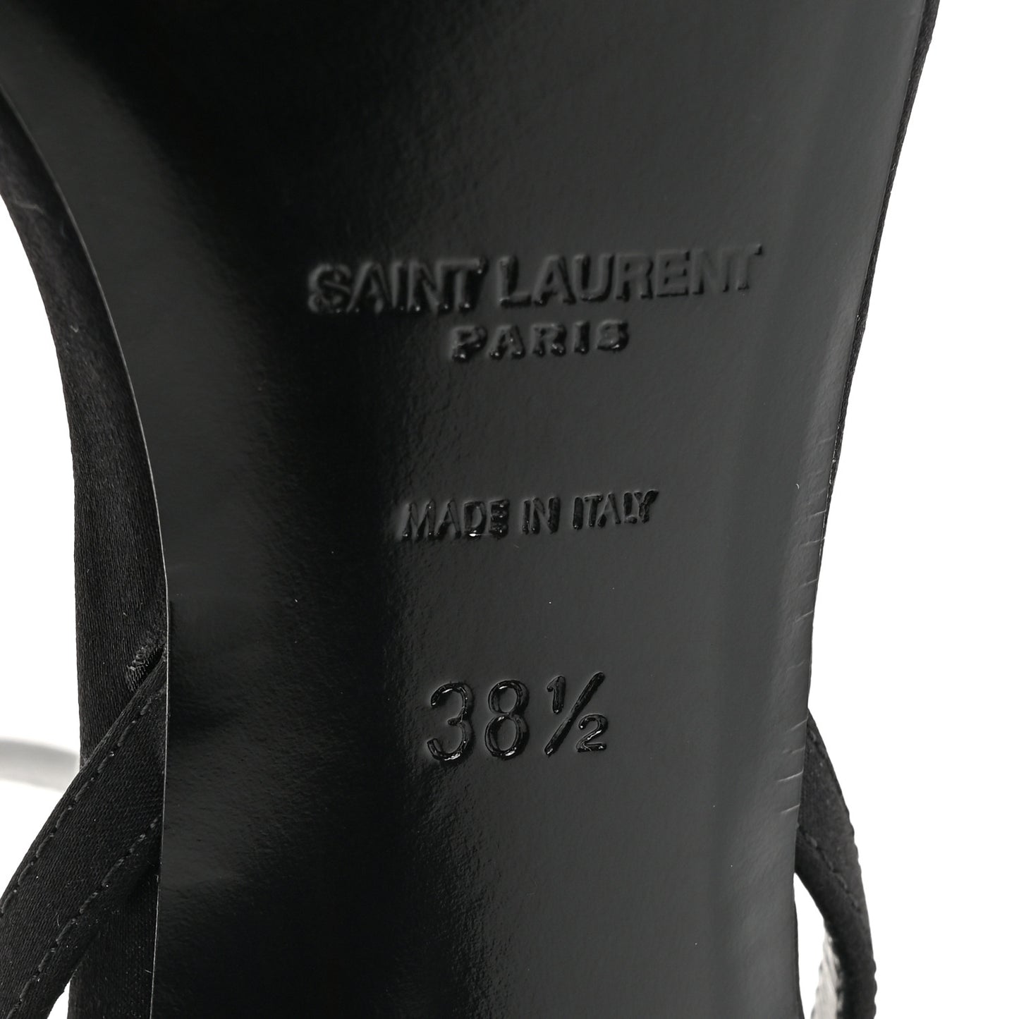 Crepe Satin Crystal New Nuit 90 Ankle Strap Sandals 38.5 Black