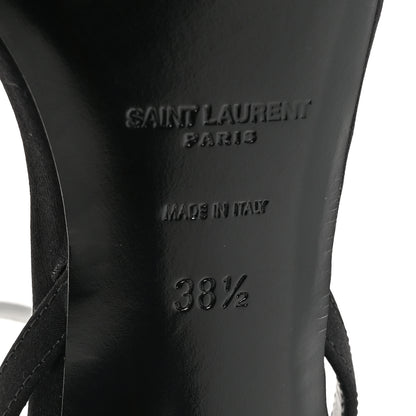 Saint Laurent Crepe Satin Crystal New Nuit 90 Ankle Strap Sandals 38.5 Black 7 of 10