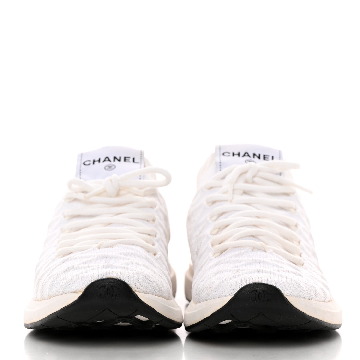 Chanel Fabric Logo Sneakers 37.5 White 2 of 14
