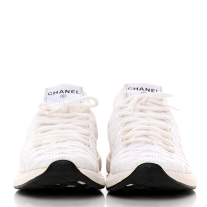 Chanel Fabric Logo Sneakers 37.5 White 2 of 14