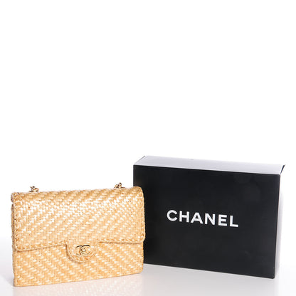Chanel Woven Straw Medium Single Flap 5 of 9