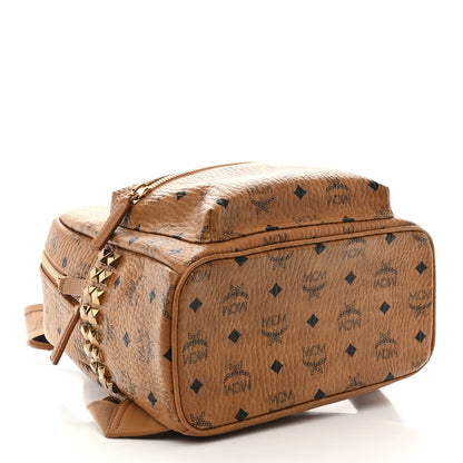 MCM Visetos Small Side Stud Stark Backpack Cognac 4 of 11
