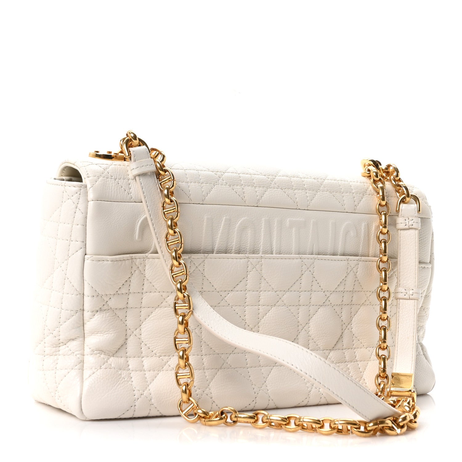 Christian Dior Grained Calfskin Cannage Large Caro Bag Latte 3 of 10