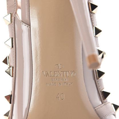 Valentino Garavani Patent Rockstud Ankle Strap Pumps 40 Poudre 6 of 8