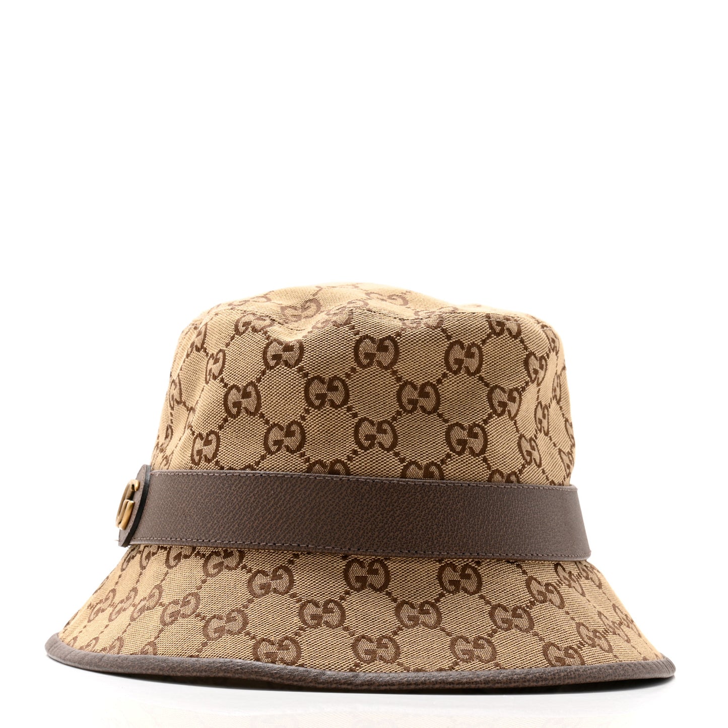 Monogram Textured Dollar Calfskin GG Jago Bucket Hat L Cacao Beige