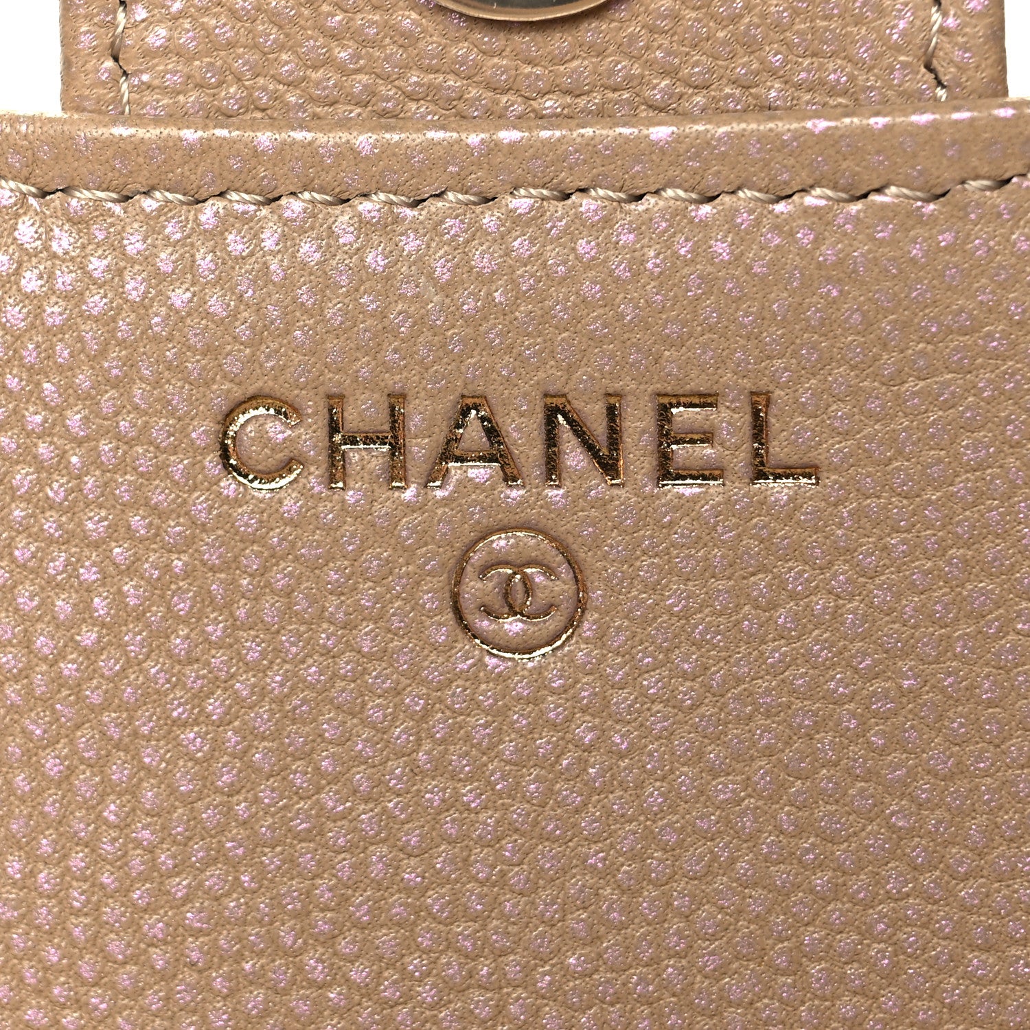 Chanel Iridescent Caviar Quilted Flap Phone Holder With Chain Beige 6 of 12