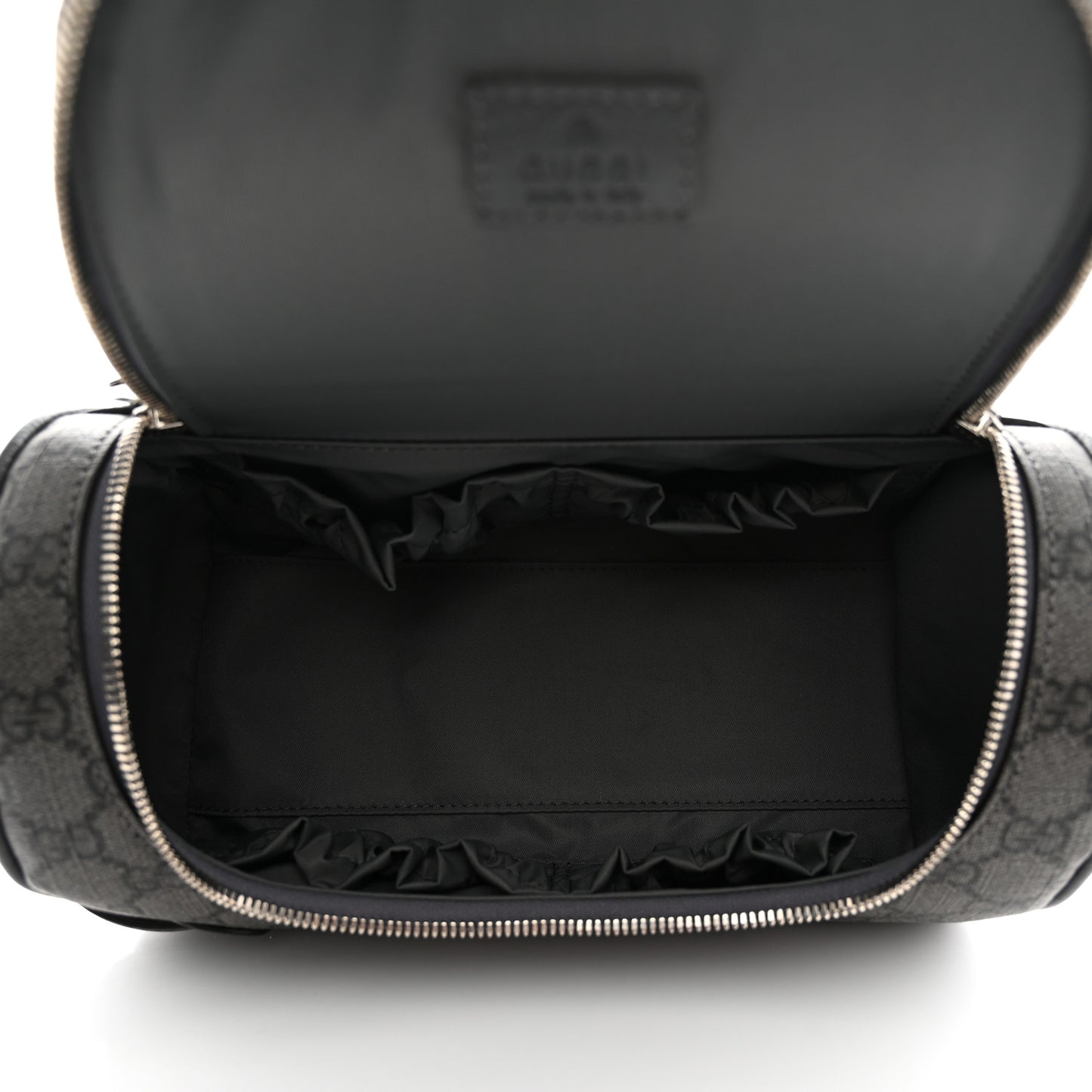 GG Supreme Monogram Textured Dollar Calfskin Ophidia Toiletry Case Grey Black Graphite Grey