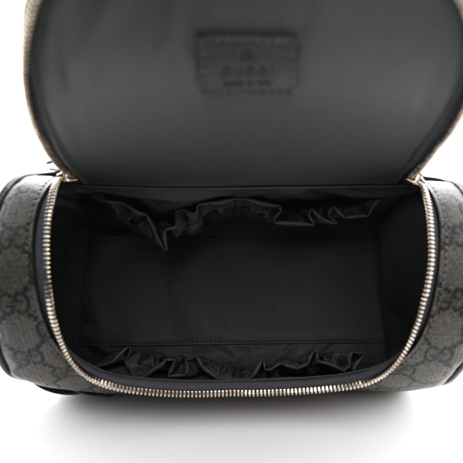 Gucci GG Supreme Monogram Textured Dollar Calfskin Ophidia Toiletry Case Grey Black Graphite Grey 5 of 7