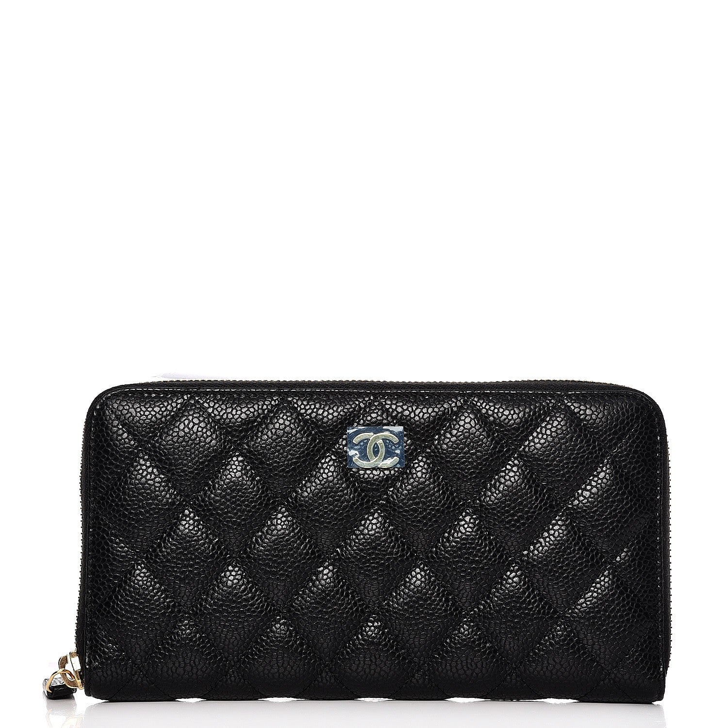 Chanel Caviar Quilted Large Gusset Zip Around Wallet Black 1 of 8